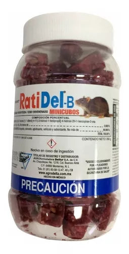 Ratidel-b Cebo Rojo Envenenado Para Rata Y Raton 250 Gr