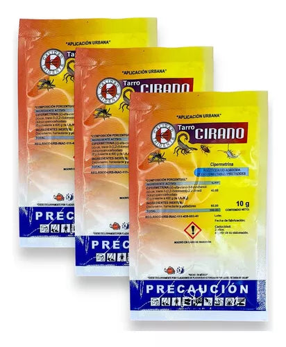 Cirano 3 Sobres De 10g C/u Cipermetrina Insecticida