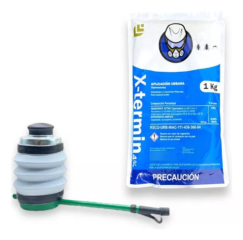 Kit Espolvoreador + X-termin 1 Kg Para Insectos