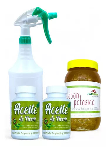 Kit 2 Neem 150ml, 1 Jabón Potásico 500ml, Con Atomizador