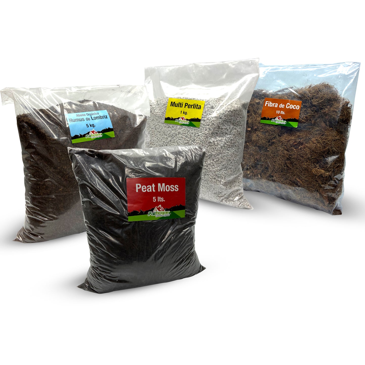 Kit De Sustratos Fibra De Coco, Peat Moss, Perlita, Humus