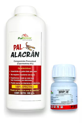 Insecticida En Polvo Pal-alacrán + Ddvp 100ml