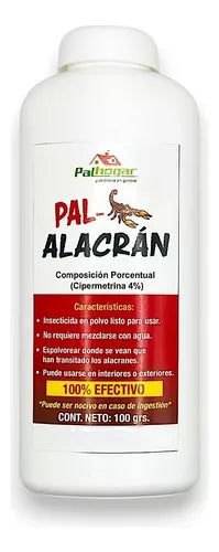 Insecticida En Polvo Pal-alacran 100 Grs Mata Alacranes