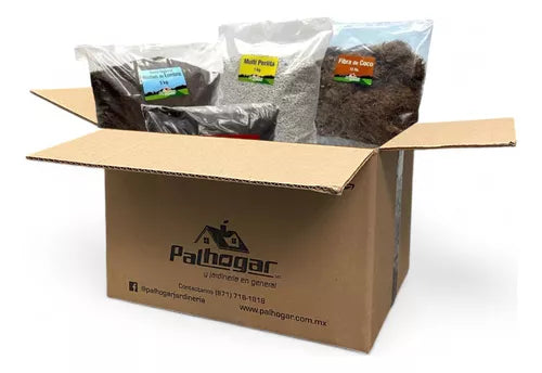 Kit De Sustratos Fibra De Coco, Peat Moss, Perlita, Humus