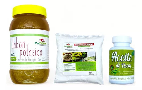 Kit Jabon Potasico, Tierra De Diatomas Aceite De Neem