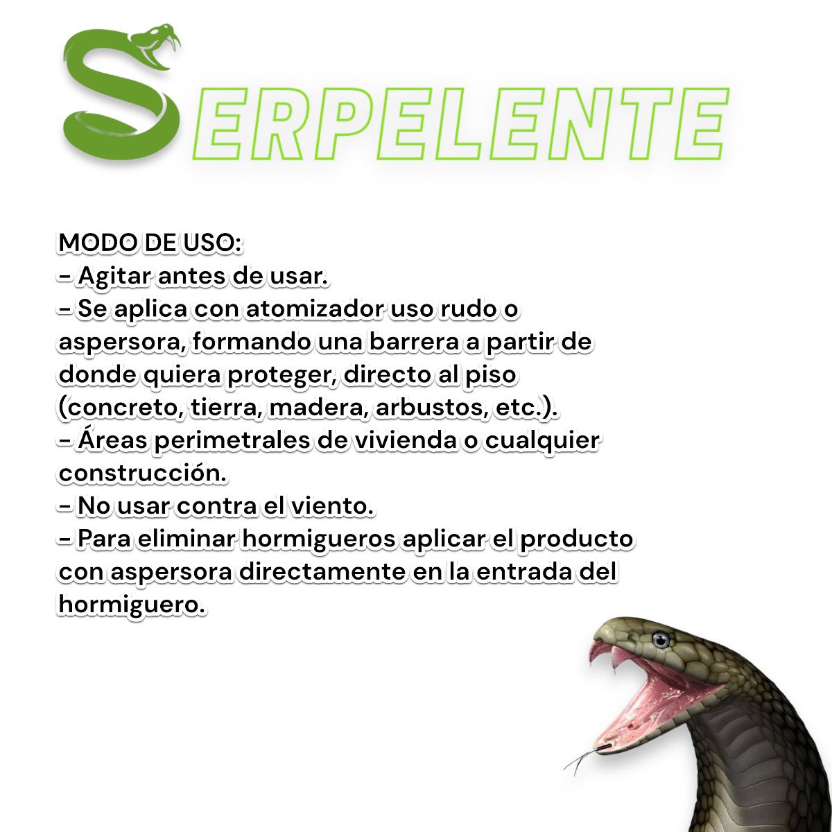 Repelente Orgánico P/serpientes Víboras 1 Lt Serpelente